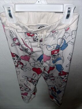 Kids White Paw Patrol Character Pajama Pants with Red & Blue Accents
